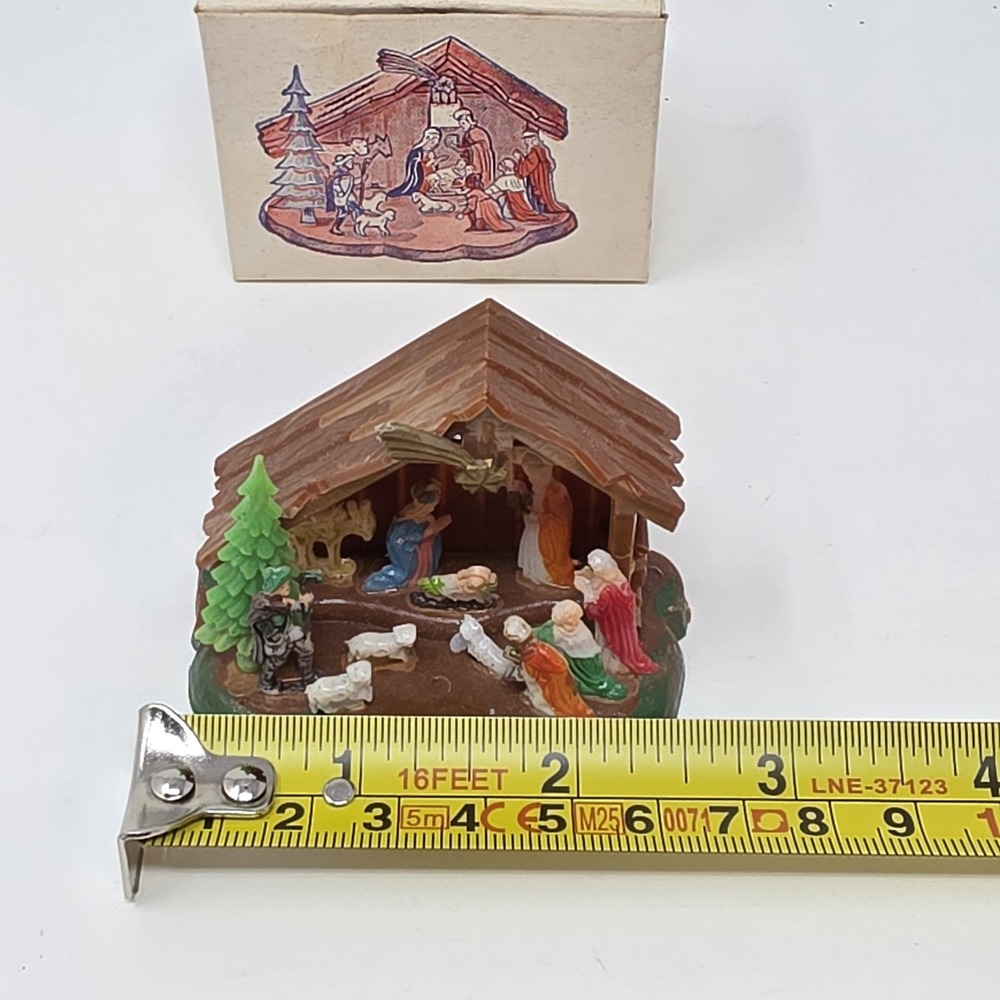 Vintage Shiny Brite Miniature Plastic Nativity Scene With Original Box - Picture 16 of 16